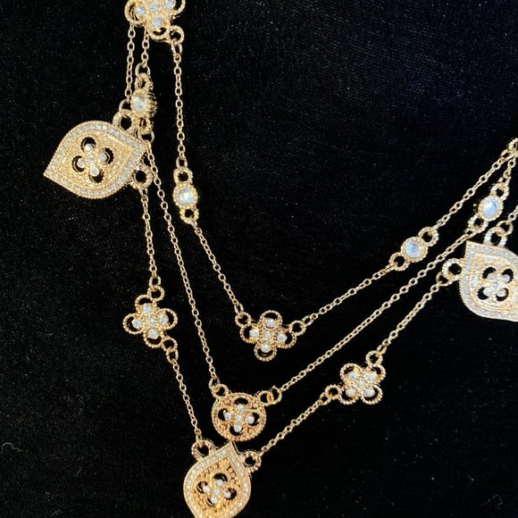 Ballet Gold Rhinestone Baroque Designer Necklace - Picture 8 of 10